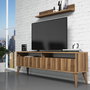 Hanah Home Mueble de TV Nogal con Estante de Pared